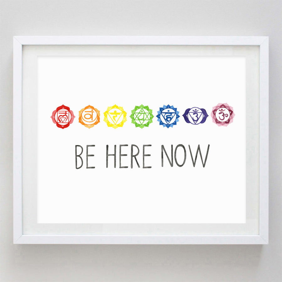 Be Here Now Chakra Watercolor Print