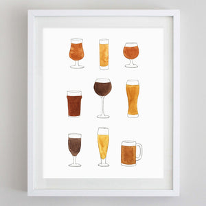 Beer Watercolor Print