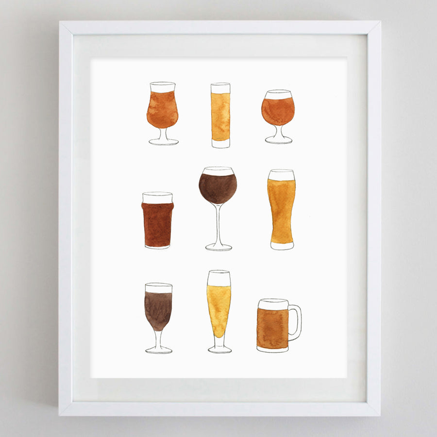 Wine Glasses Watercolor Print