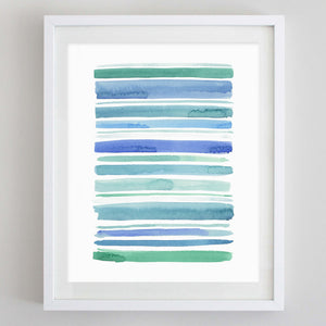 Stripes Watercolor Print