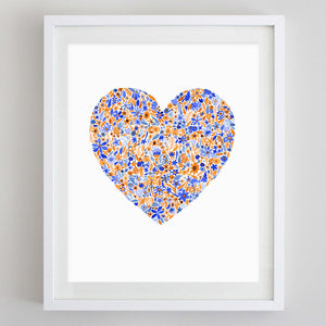 Class of 2021 Custom Colors Heart Floral Watercolor Print