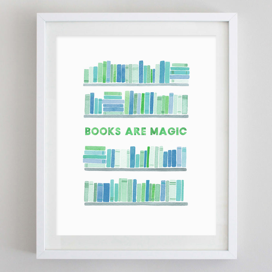Books Are Magic Watercolor Print