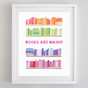 Books Are Magic Watercolor Print