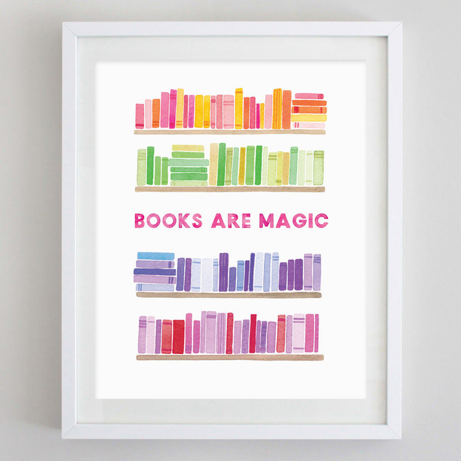 Books Are Magic Watercolor Print