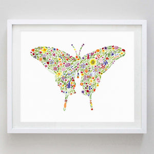 art print - butterfly floral watercolor print - carly rae studio