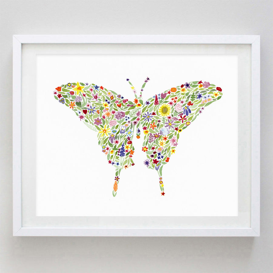 art print - butterfly floral watercolor print - carly rae studio