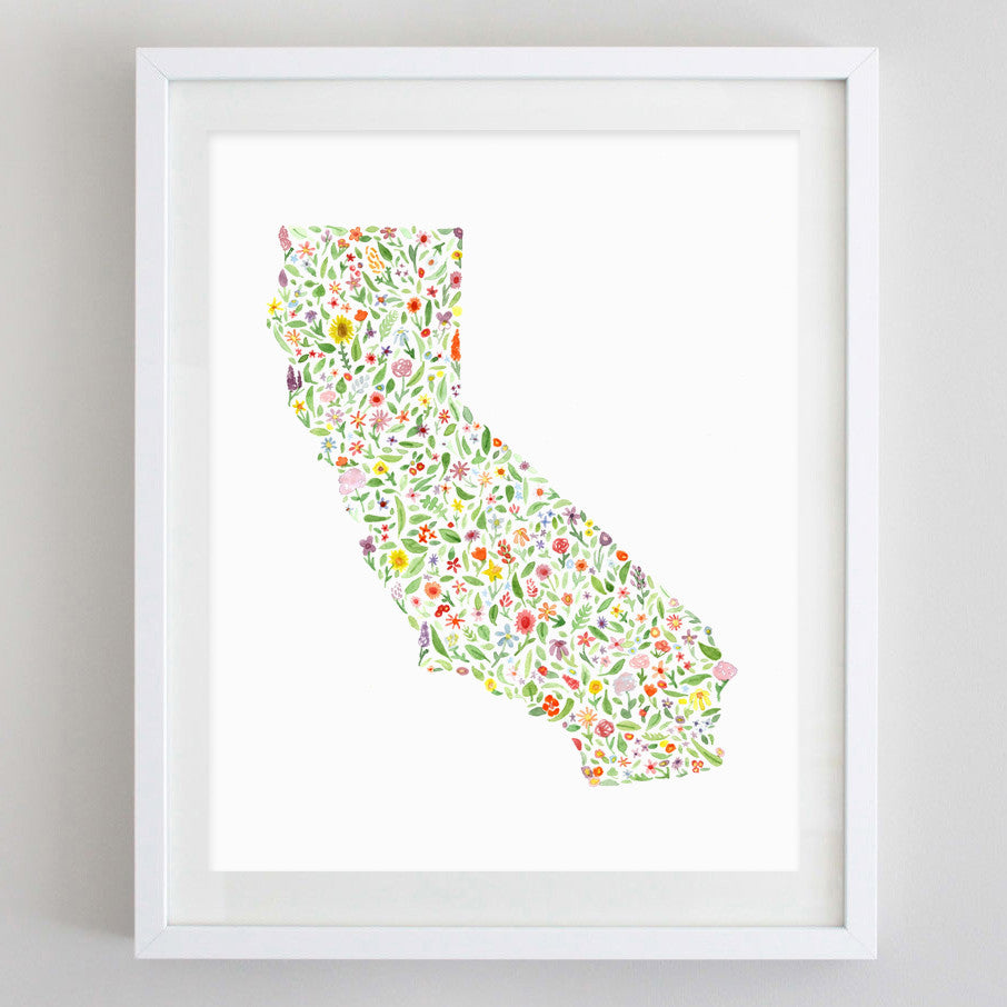 art print - california floral watercolor print - carly rae studio