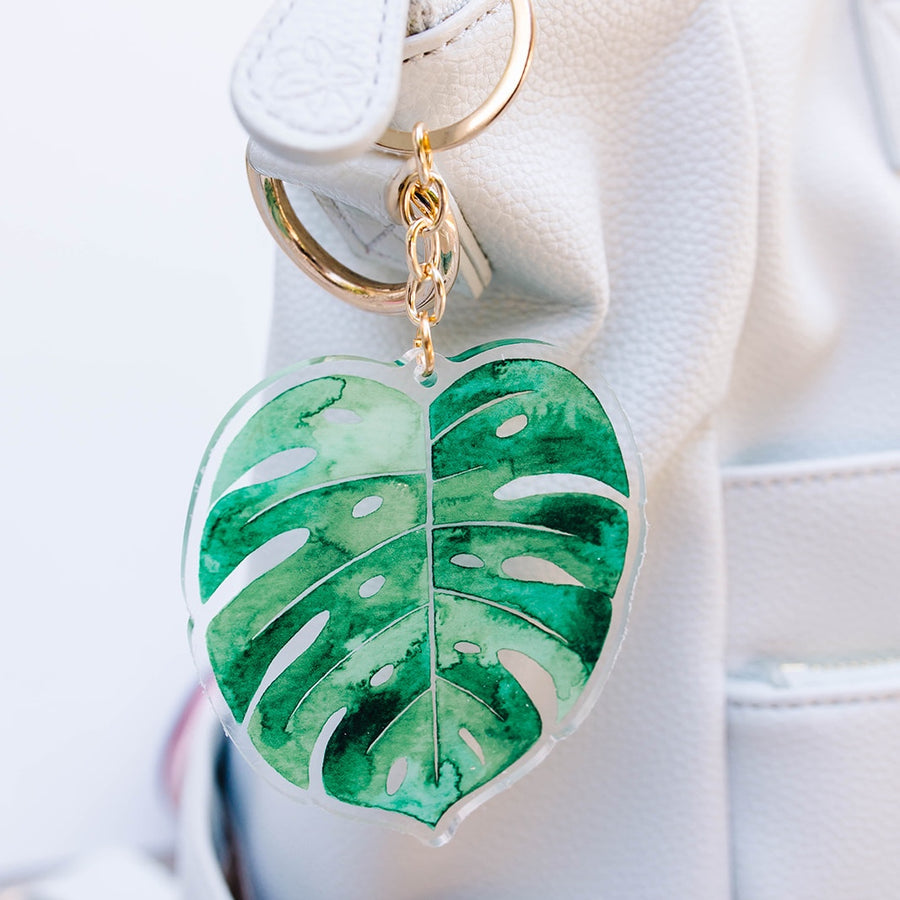 Monstera Keychain