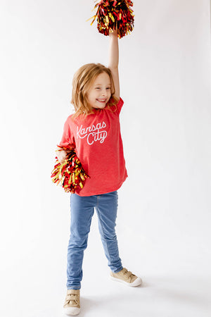 Kansas City Kids Script Tee - Red