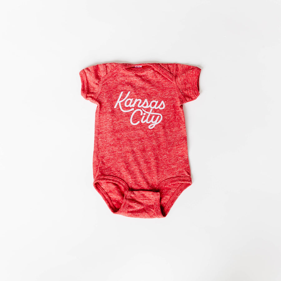 Kansas City Script Onesie - Red