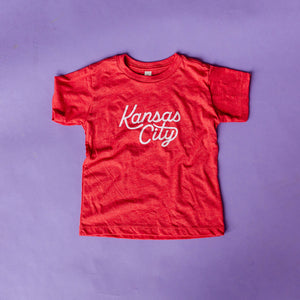 Kansas City Kids Script Tee - Red