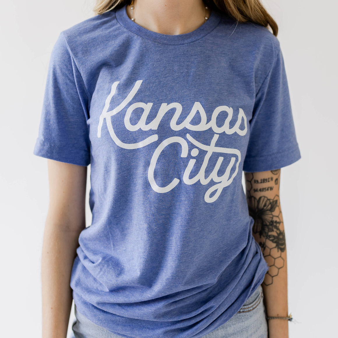 Kansas City Script Tee - Blue