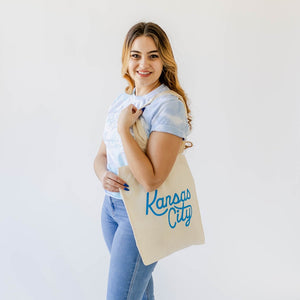 Kansas City Tote - Script Blue