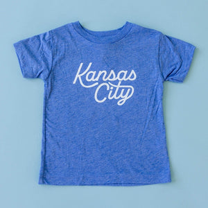 Kansas City Toddler Script Tee - Blue