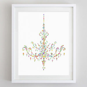 art print - chandelier floral watercolor print - carly rae studio