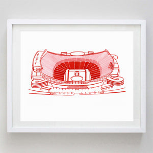 Kansas City Football Stadium Watercolor Print KC