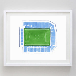 Kansas City Football Stadium Watercolor Print KC