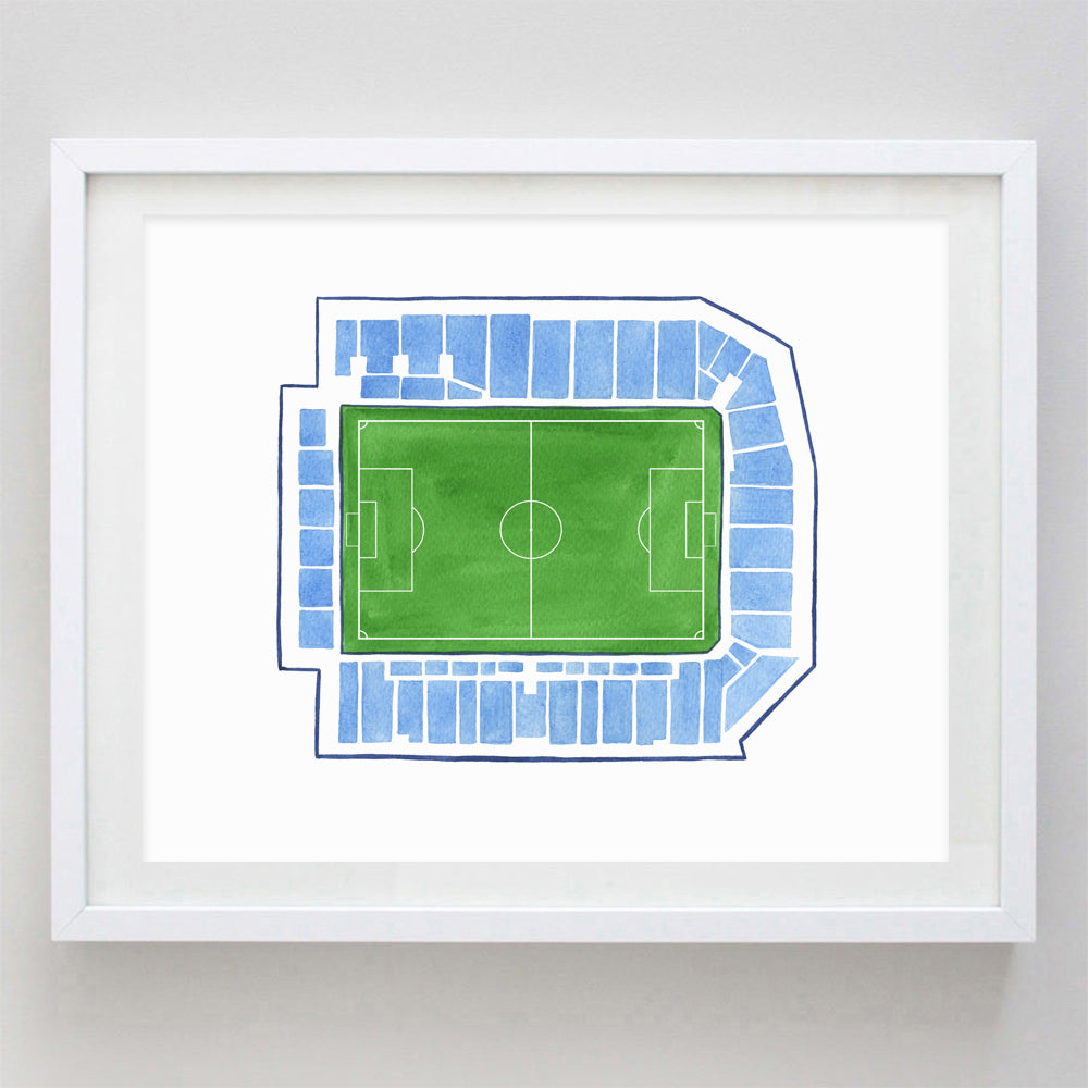 Kauffman Stadium Kansas City Watercolor Print