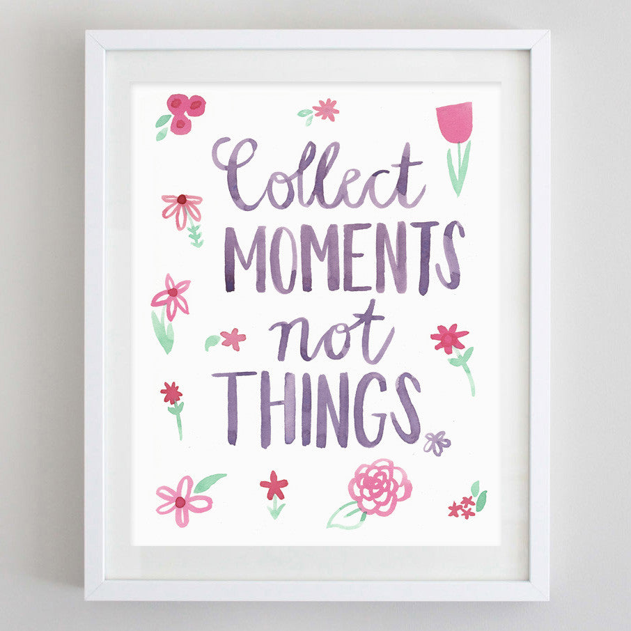 art print - collect moments floral watercolor print - carly rae studio