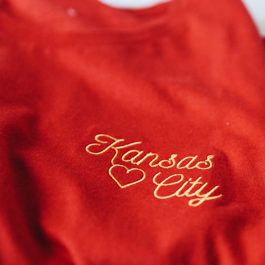 Kansas City Embroidered T-Shirt - Red