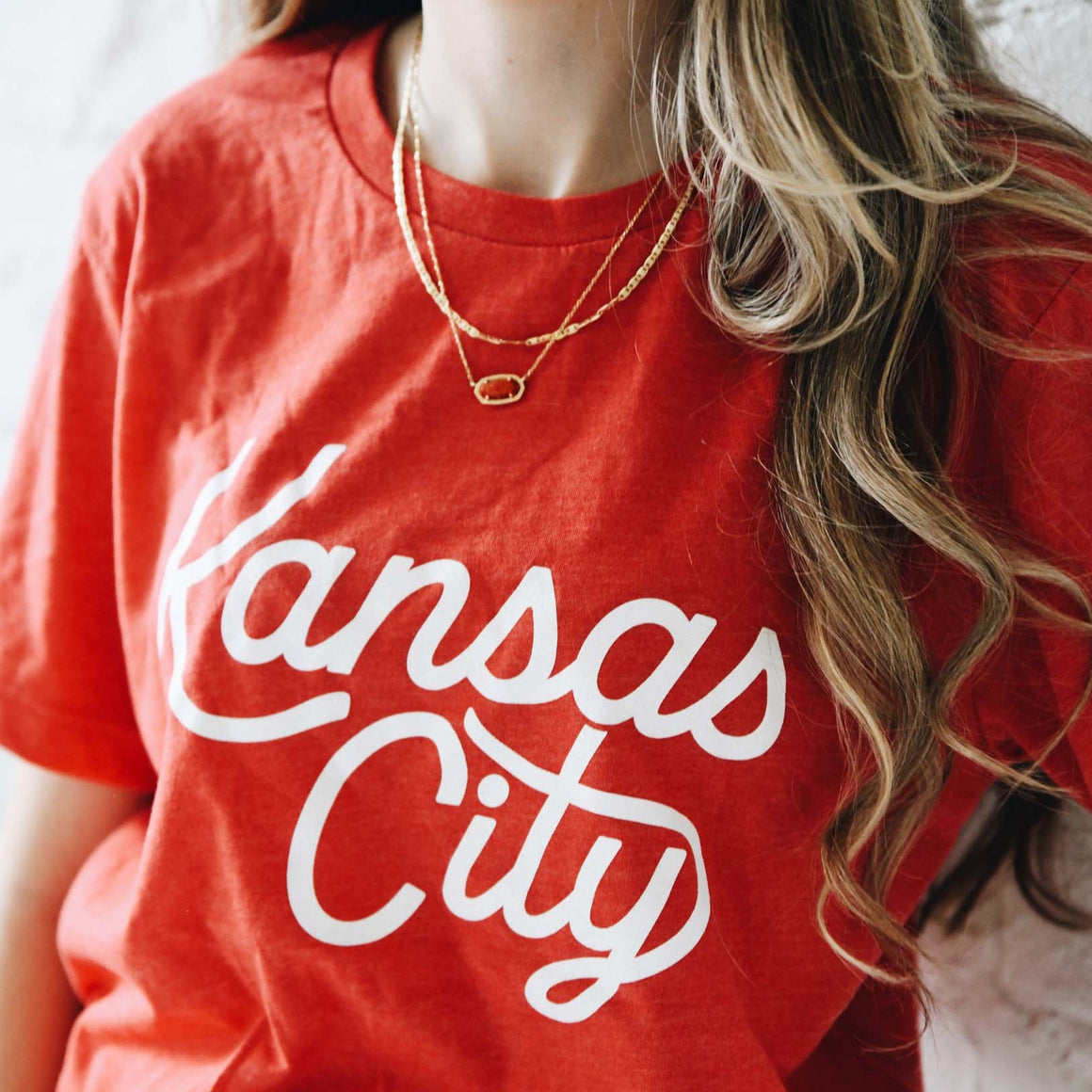 Kansas City Script T-Shirt - Red