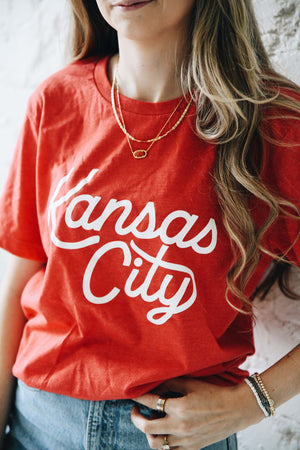 Kansas City Script T-Shirt - Red