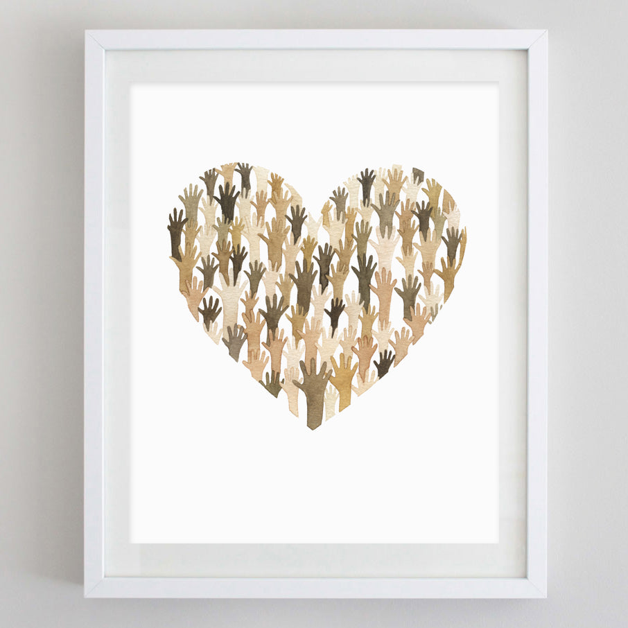 Diversity + Unity Heart Watercolor Print