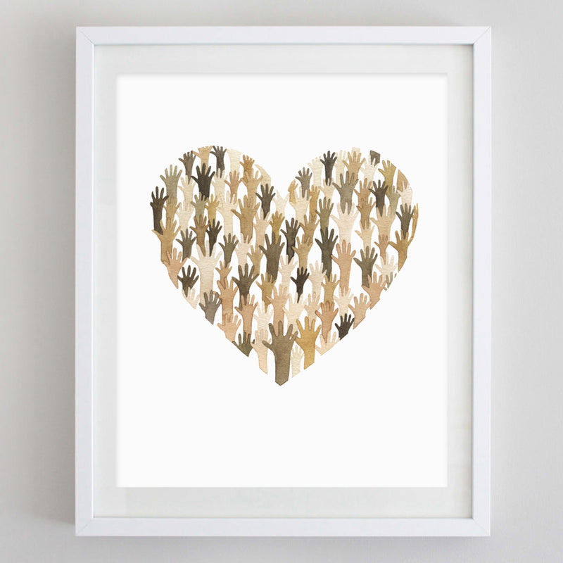 Diversity + Unity Heart Watercolor Print - Carly Rae Studio