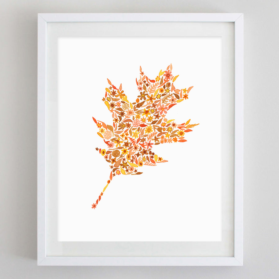 Fall Leaf #1 Floral Watercolor Print