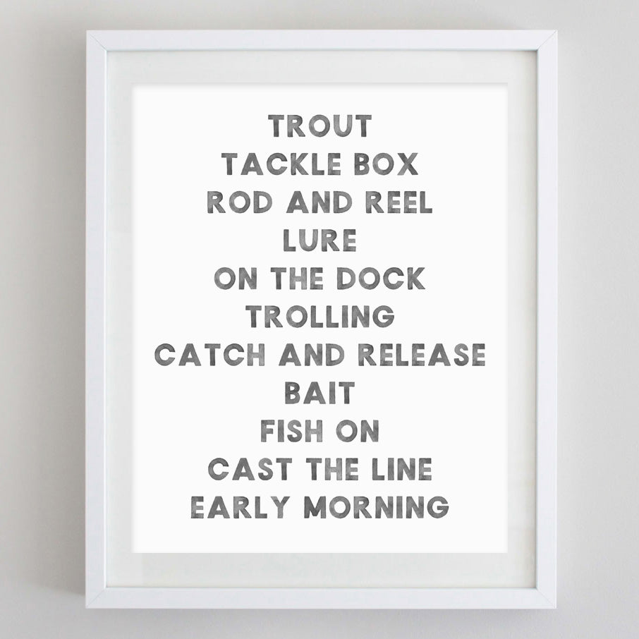 Fishing Watercolor Print