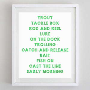 Fishing Watercolor Print