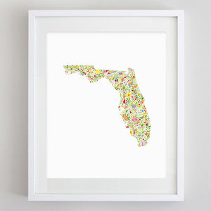 art print - florida floral watercolor print - carly rae studio