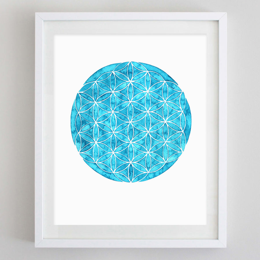 Flower of Life Watercolor Print