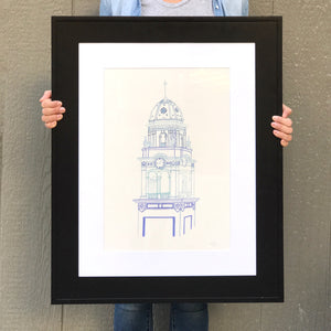 Matted and Framed Watercolor Print - Local Kansas City Delivery - 13x19"