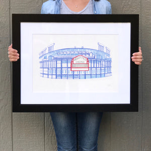 Matted and Framed Watercolor Print - Local Kansas City Delivery - 13x19"