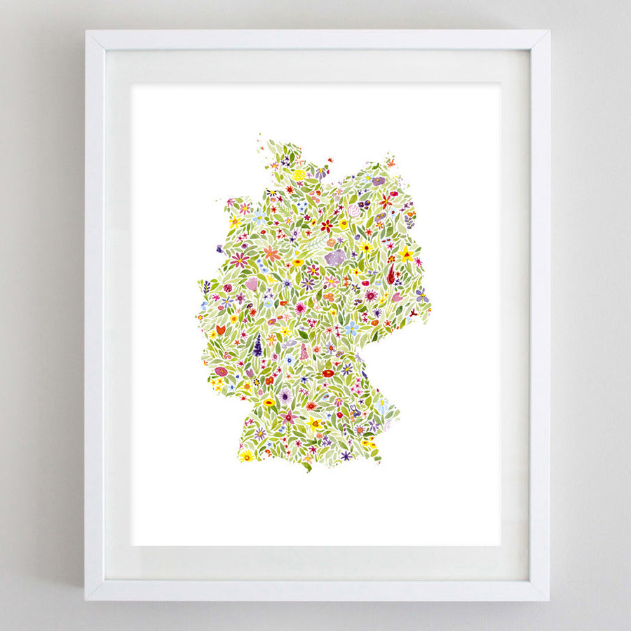Germany Floral Watercolor Print