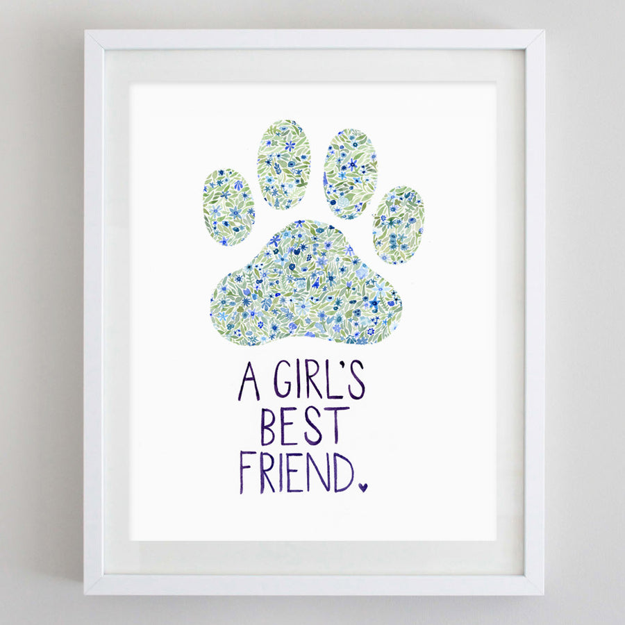 art print - girls best friend floral watercolor print - carly rae studio