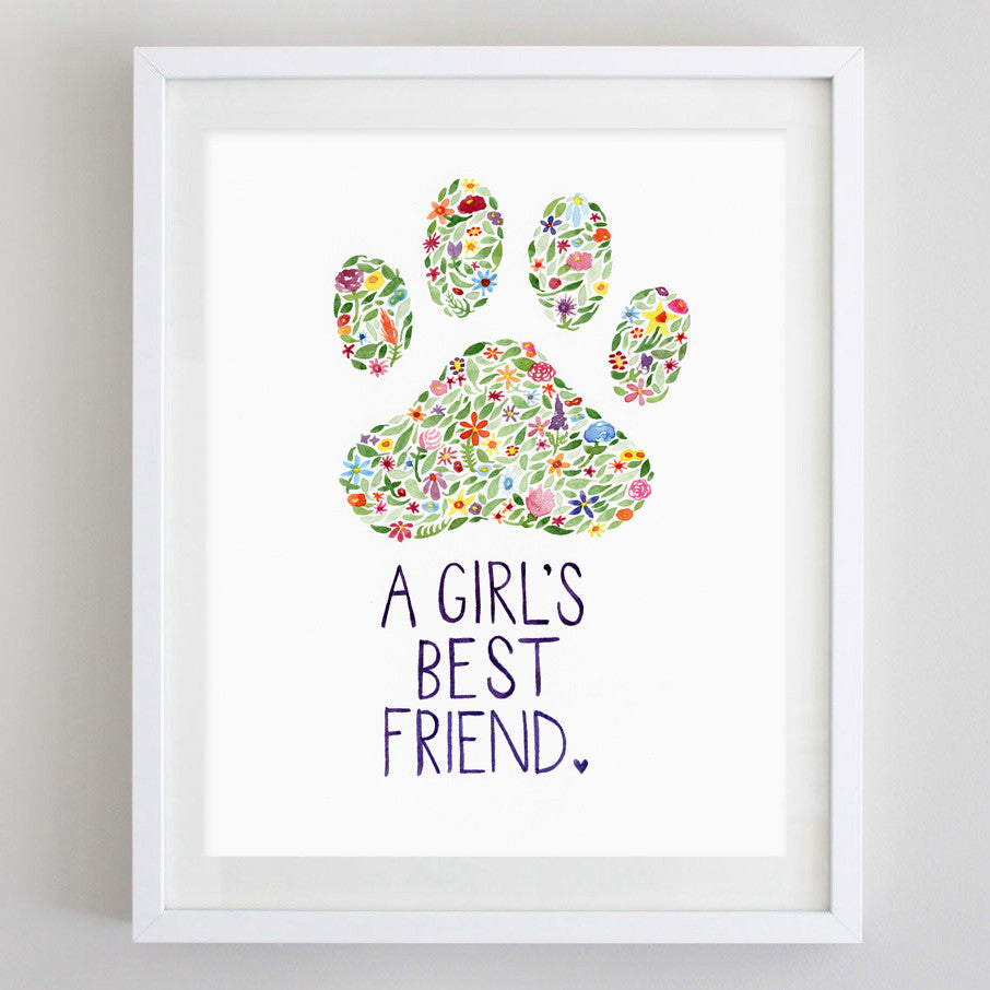 art print - girls best friend floral watercolor print - carly rae studio