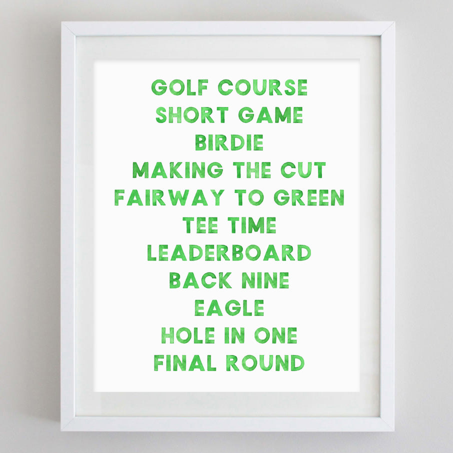 Golf Watercolor Print