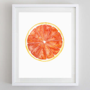 Grapefruit Watercolor Print