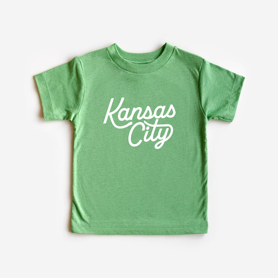 Kansas City Toddler Script Tee - Green