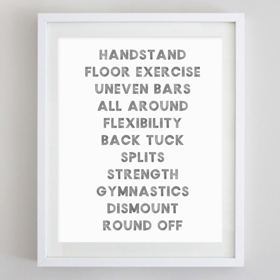 Gymnastics Watercolor Print