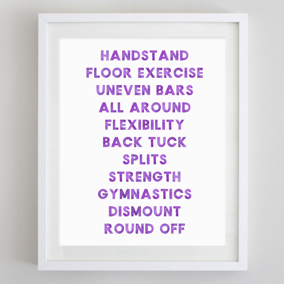 Gymnastics Watercolor Print