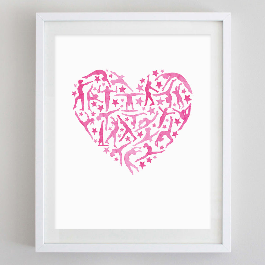 Gymnastics Love Watercolor Print