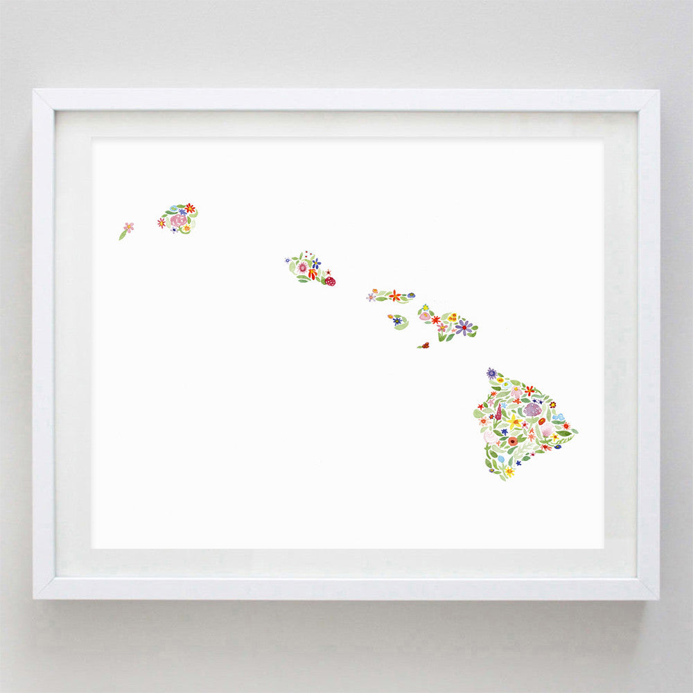 art print - hawaii floral watercolor print - carly rae studio