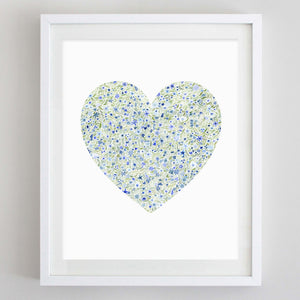 art print - heart floral watercolor print - carly rae studio