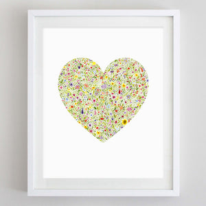 art print - heart floral watercolor print - carly rae studio