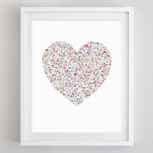 art print - heart floral watercolor print - carly rae studio