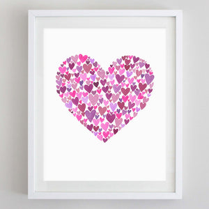 Hearts Watercolor Print