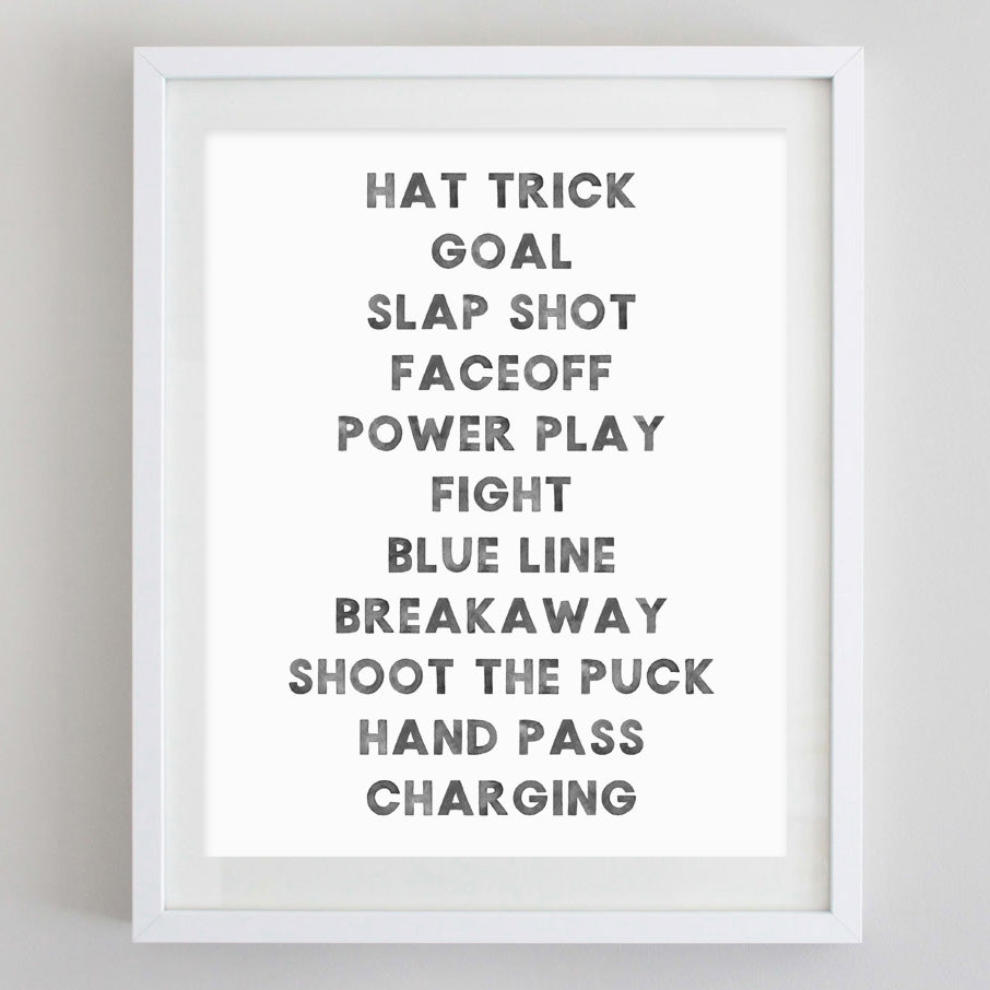 Hockey Watercolor Print